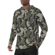 Alpine Invader CAMO Mens Sunscreen Sports Hoodie With Thumb Holes - S / White