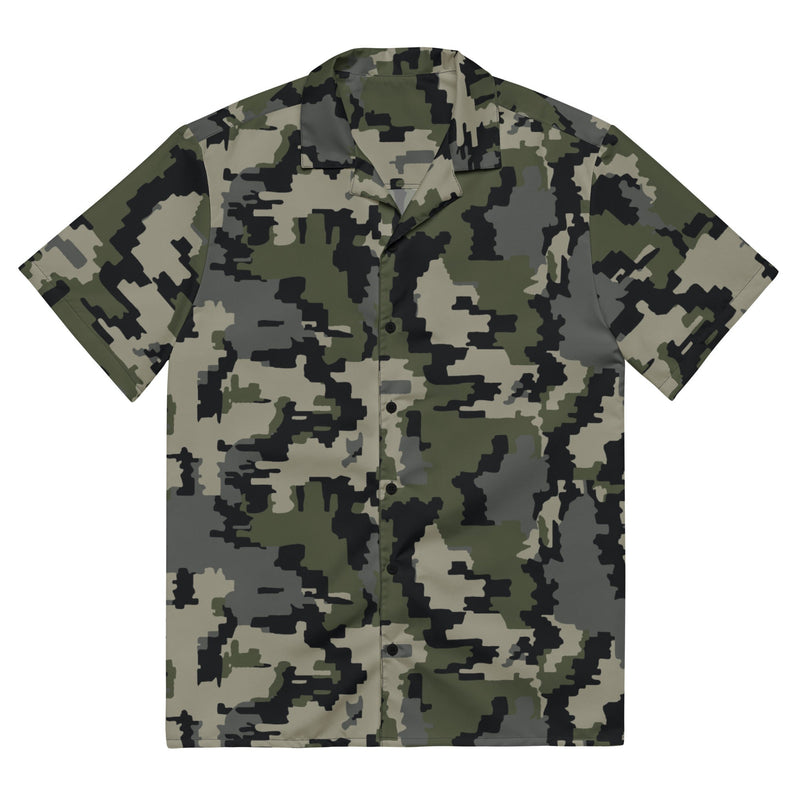 Alpine Invader CAMO Unisex Short-Sleeve Button Shirt - 2XS - Button-Up