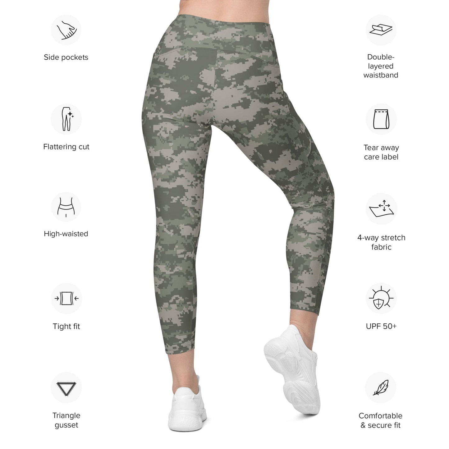 American Army Combat Uniform (ACU) CAMO Leggings with pockets - Womens With Pockets