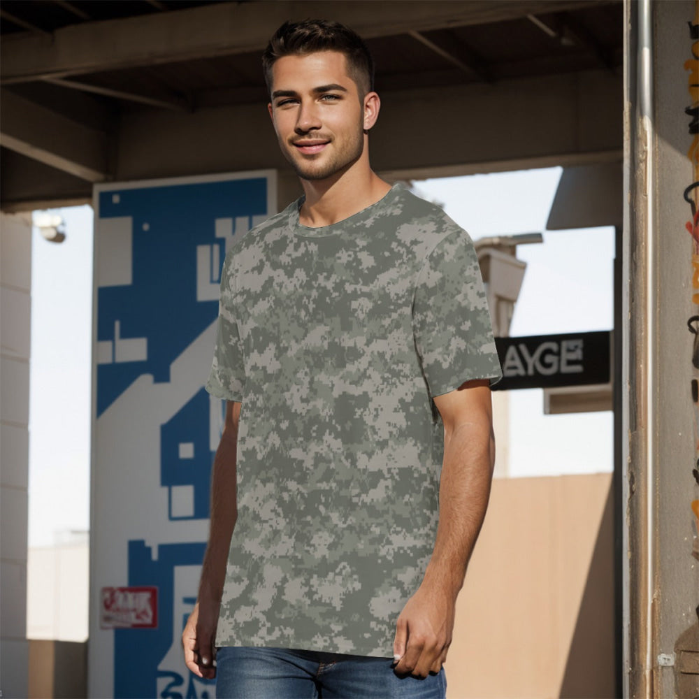 American Army Combat Uniform (ACU) CAMO Men’s 100% Cotton T-Shirt - Mens