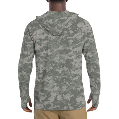 American Army Combat Uniform (ACU) CAMO Men’s Sunscreen Sports Hoodie With Thumb Holes - Mens