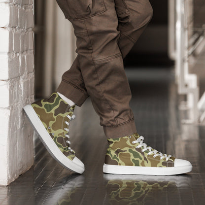 American Duck Hunter CAMO Men’s high top canvas shoes - White / 5 - Mens High Top Canvas Shoes