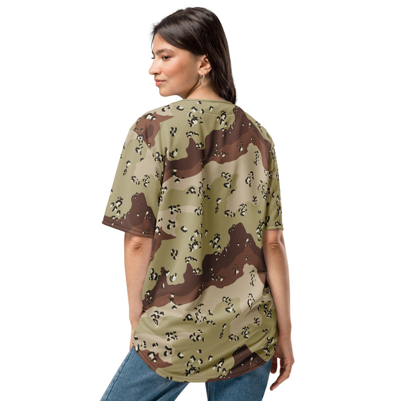 Chocolate Chip Desert CAMO Unisex Baseball Jersey