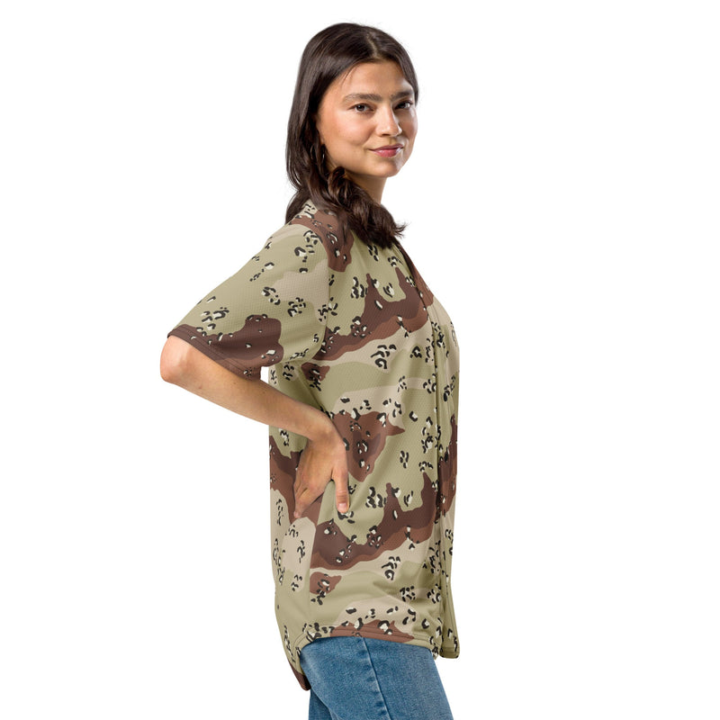 Chocolate Chip Desert CAMO Unisex Baseball Jersey