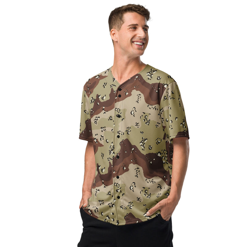 Chocolate Chip Desert CAMO Unisex Baseball Jersey