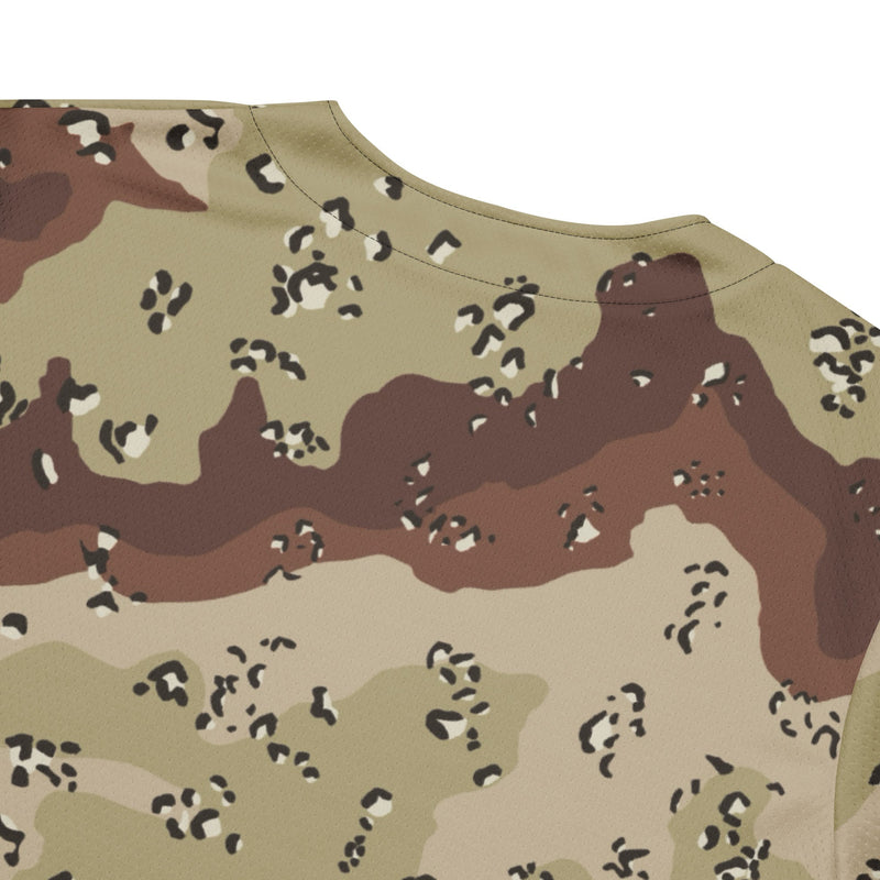 Chocolate Chip Desert CAMO Unisex Baseball Jersey