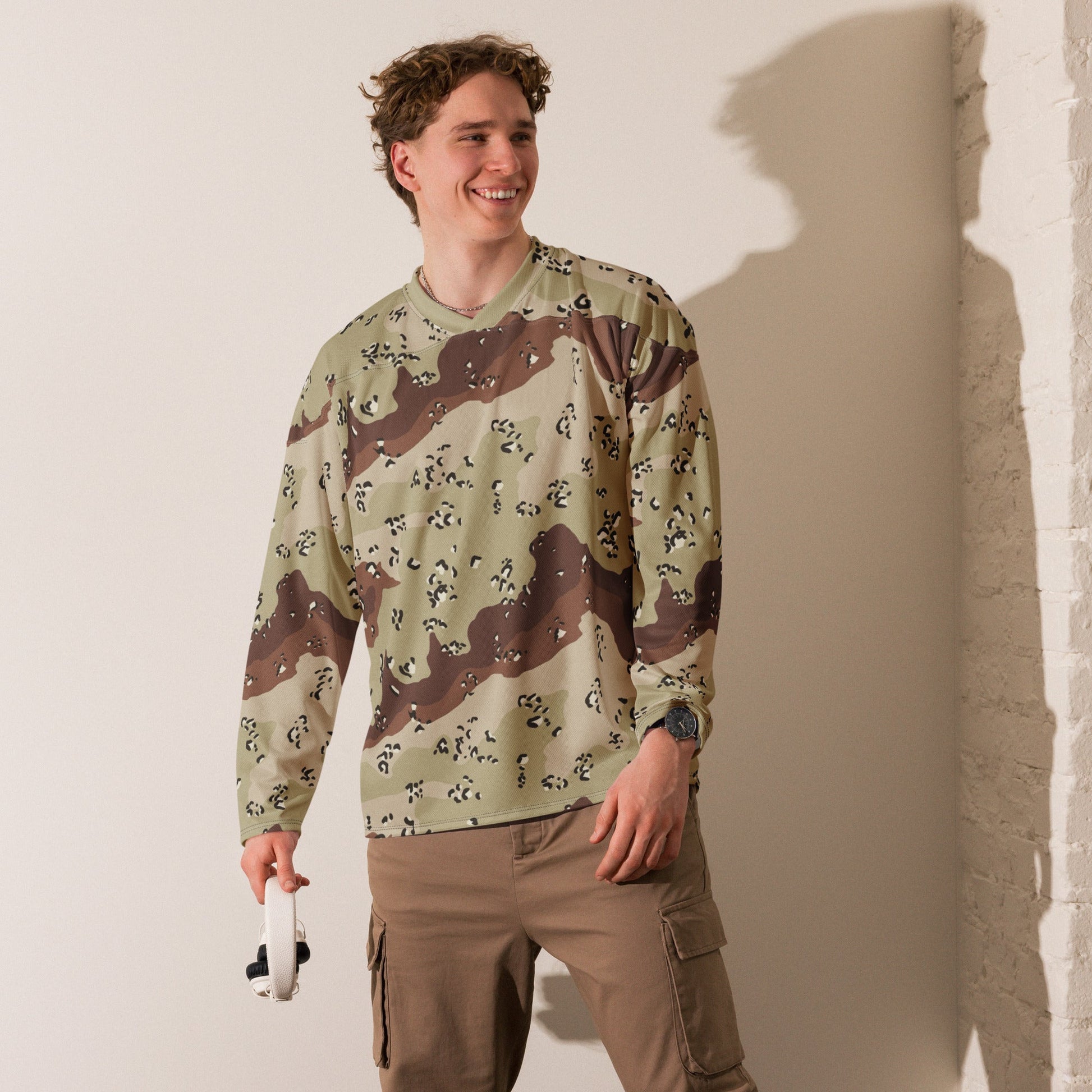 American Chocolate Chip Desert Battle Dress Uniform (DBDU) CAMO hockey fan jersey - Hockey Jerseys