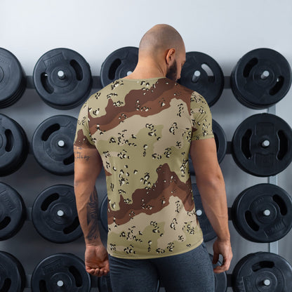 American Chocolate Chip Desert Battle Dress Uniform (DBDU) CAMO Mens Athletic T-shirt - T-Shirts