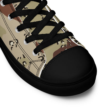 American Chocolate Chip Desert Battle Dress Uniform (DBDU) CAMO Mens high top canvas shoes - High Top Canvas Shoes