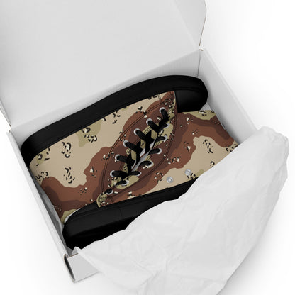 American Chocolate Chip Desert Battle Dress Uniform (DBDU) CAMO Mens high top canvas shoes - High Top Canvas Shoes