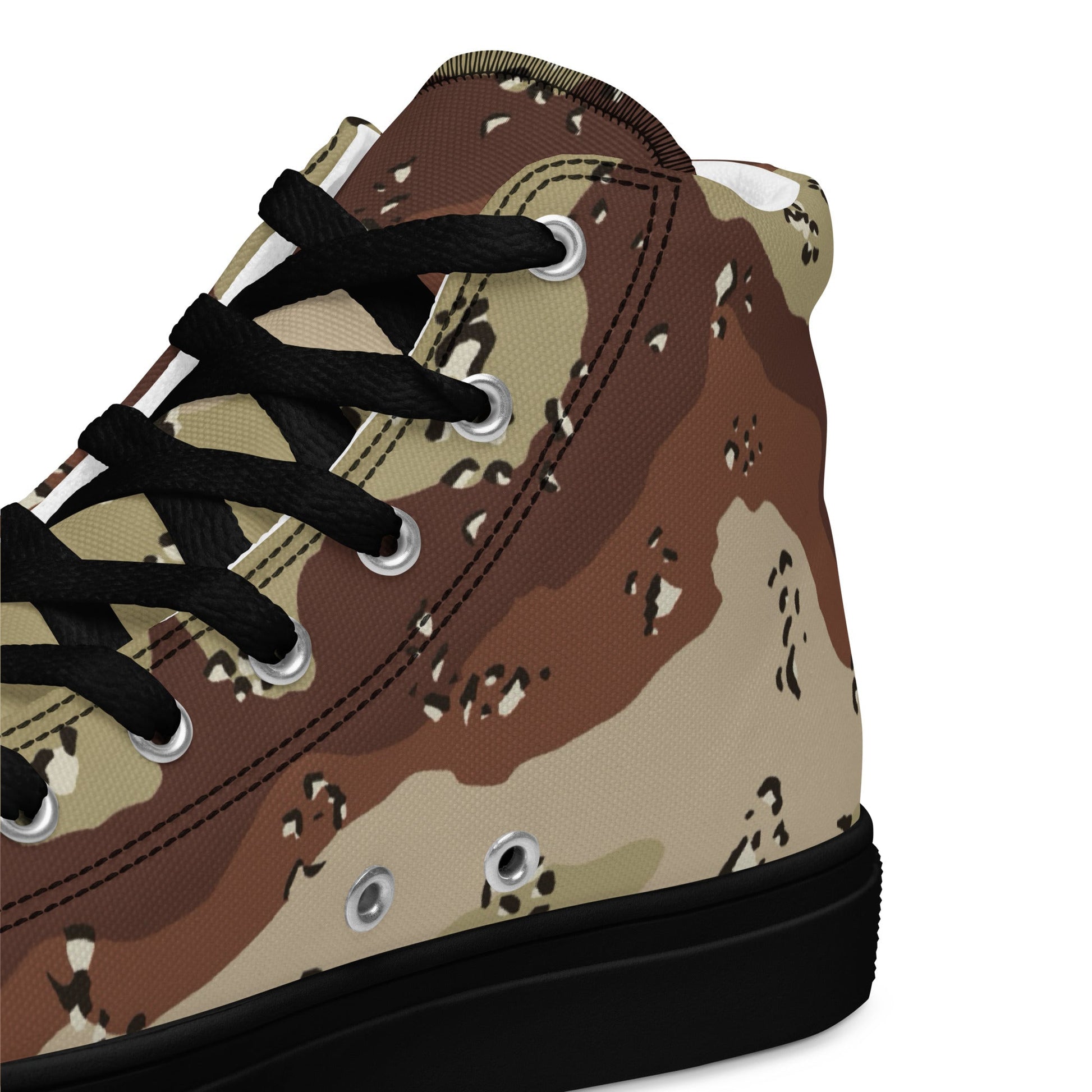 American Chocolate Chip Desert Battle Dress Uniform (DBDU) CAMO Mens high top canvas shoes - High Top Canvas Shoes