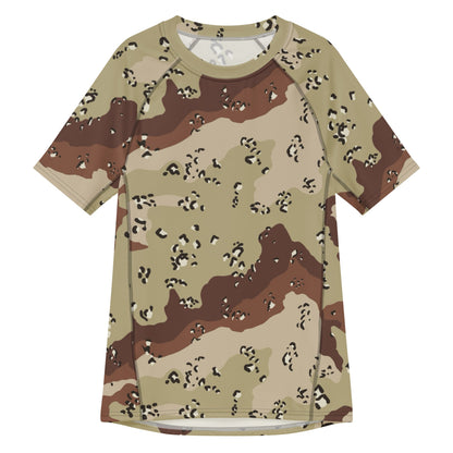 American Chocolate Chip Desert Battle Dress Uniform (DBDU) CAMO Mens Short-Sleeve Rash Guard - 2XS - Short-sleeve Guards