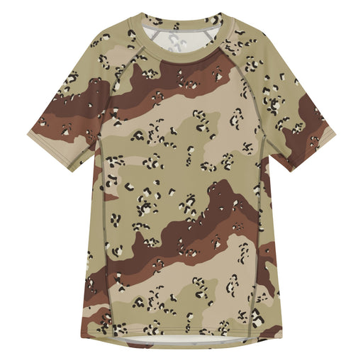 Chocolate Chip Desert CAMO Mens Short-Sleeve Rash Guard - 2XS - SS