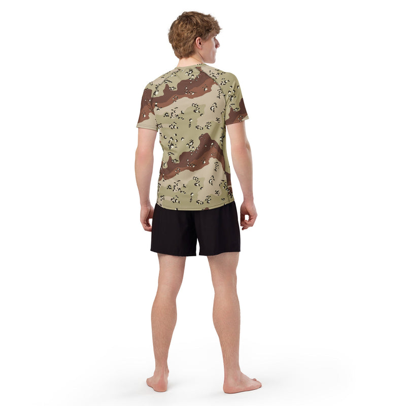 Chocolate Chip Desert CAMO Mens Short-Sleeve Rash Guard - SS