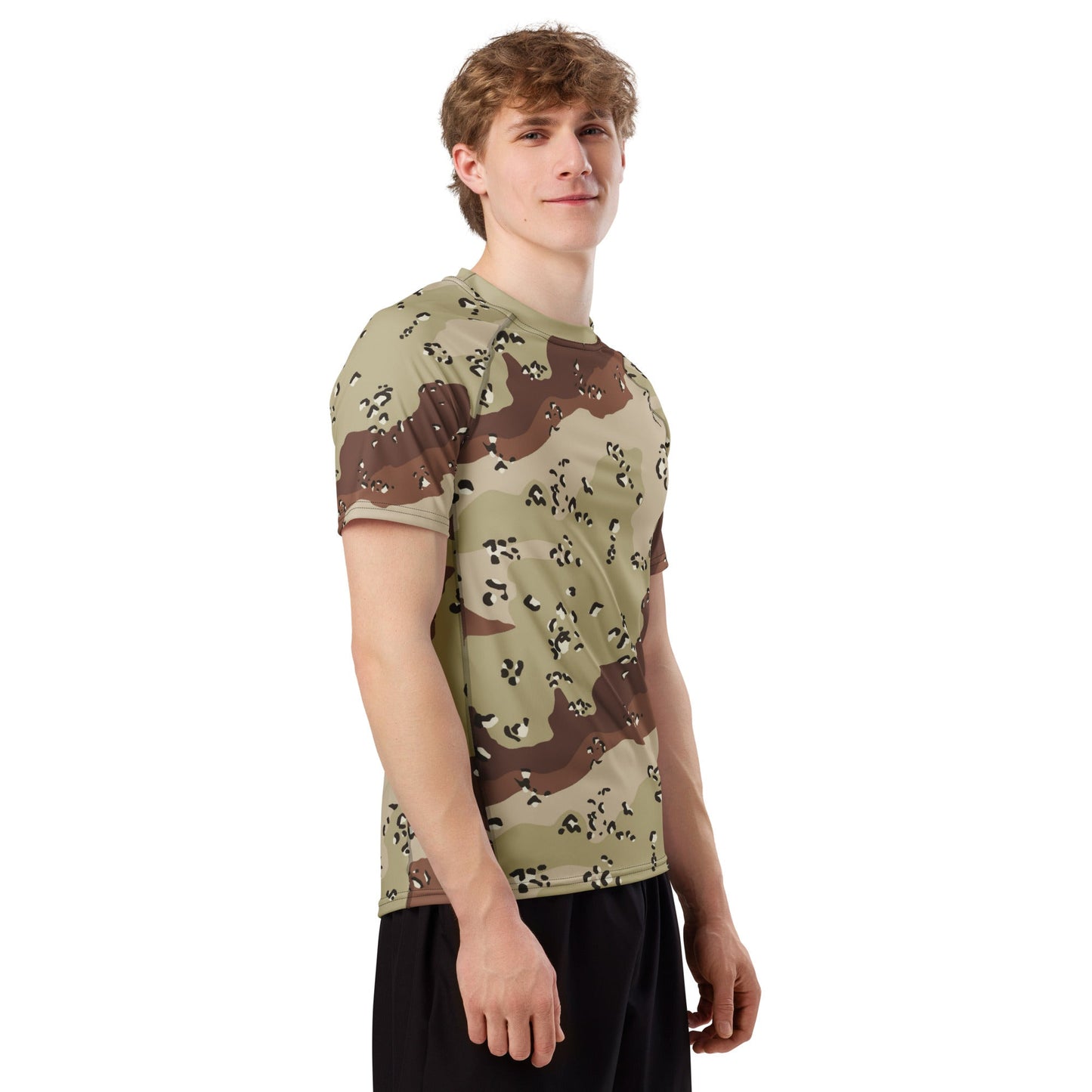American Chocolate Chip Desert Battle Dress Uniform (DBDU) CAMO Mens Short-Sleeve Rash Guard - Short-sleeve Guards