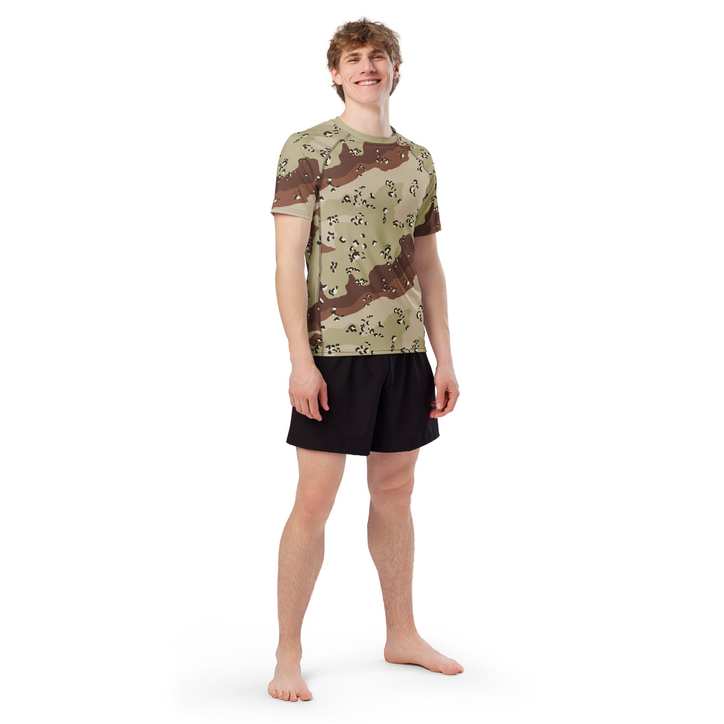 American Chocolate Chip Desert Battle Dress Uniform (DBDU) CAMO Mens Short-Sleeve Rash Guard - Short-sleeve Guards