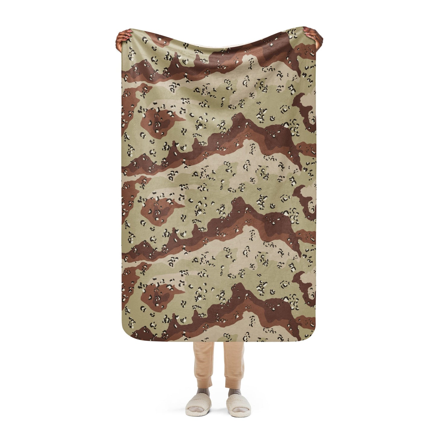 American Chocolate Chip Desert Battle Dress Uniform (DBDU) CAMO Sherpa blanket - 37″×57″ - Blankets