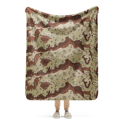 American Chocolate Chip Desert Battle Dress Uniform (DBDU) CAMO Sherpa blanket - 50″×60″ - Blankets