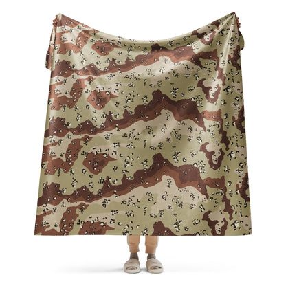 American Chocolate Chip Desert Battle Dress Uniform (DBDU) CAMO Sherpa blanket - 60″×80″ - Blankets