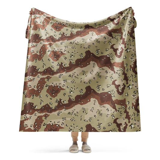 American Chocolate Chip Desert Battle Dress Uniform (DBDU) CAMO Sherpa blanket - 60″×80″ - Blankets