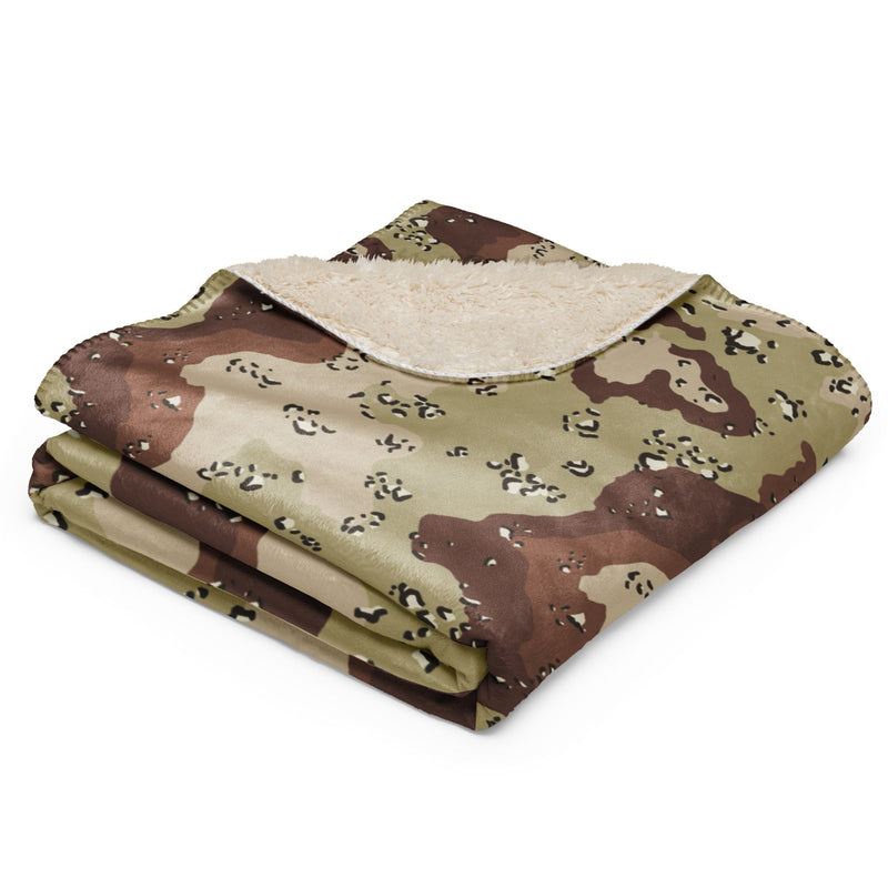 Chocolate Chip Desert CAMO Sherpa Blanket