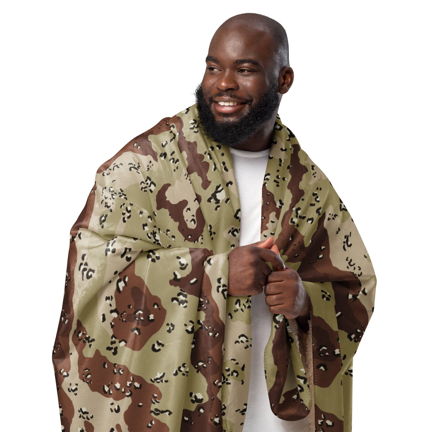 American Chocolate Chip Desert Battle Dress Uniform (DBDU) CAMO Sherpa blanket - Blankets