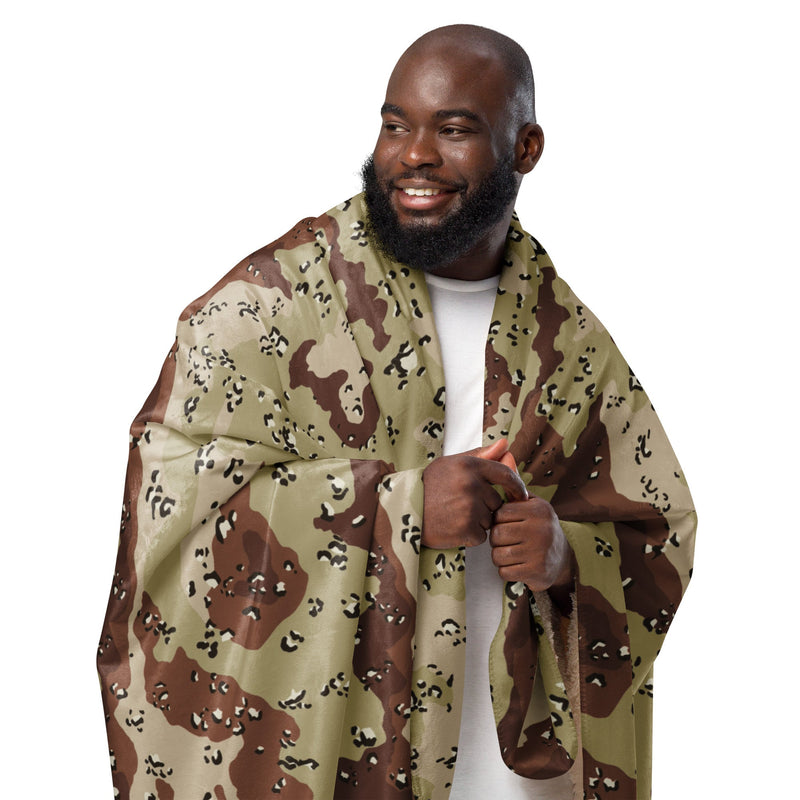 Chocolate Chip Desert CAMO Sherpa Blanket