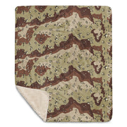 Chocolate Chip Desert CAMO Sherpa Blanket