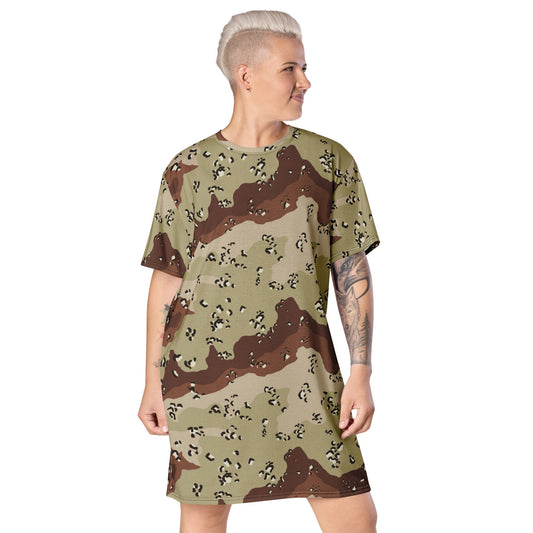 American Chocolate Chip Desert Battle Dress Uniform (DBDU) CAMO T-shirt dress - 2XS - Womens T-Shirt Dresses