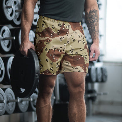 American Chocolate Chip Desert Battle Dress Uniform (DBDU) CAMO Unisex Athletic Long Shorts - XS