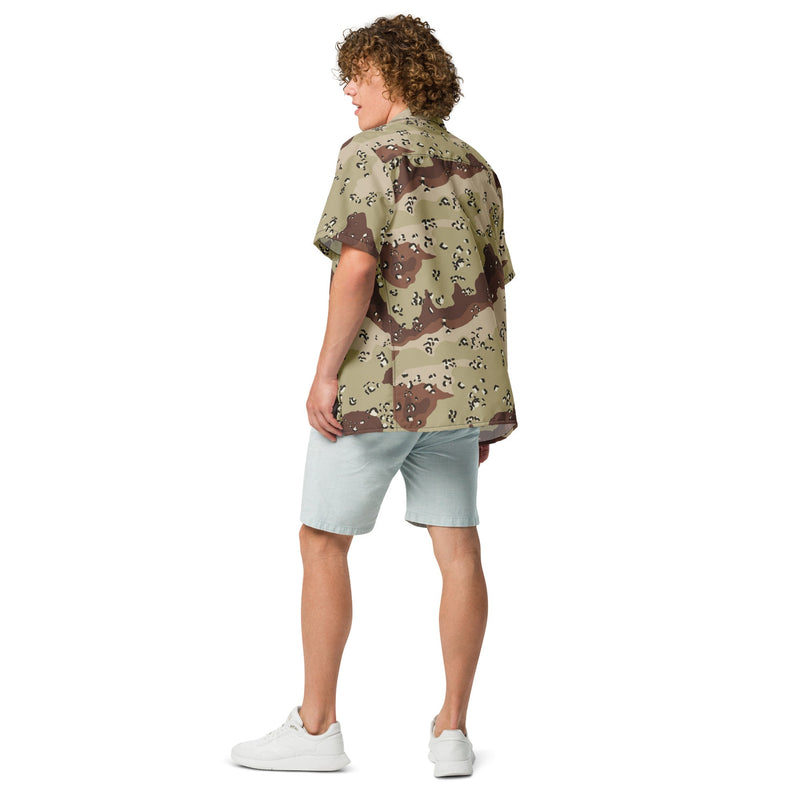 Chocolate Chip Desert CAMO Unisex Short-Sleeve Button Shirt - Button-Up