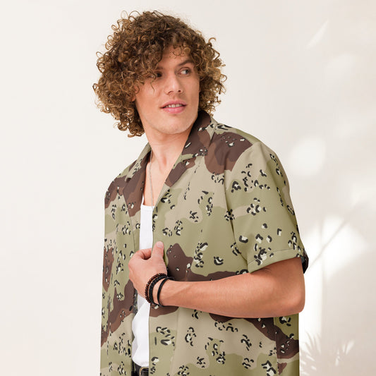 American Chocolate Chip Desert Battle Dress Uniform (DBDU) CAMO Unisex button shirt - Button Shirts