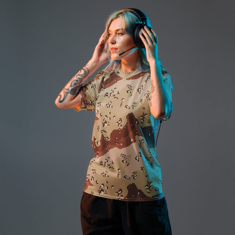 Chocolate Chip Desert CAMO Unisex Sports Jersey