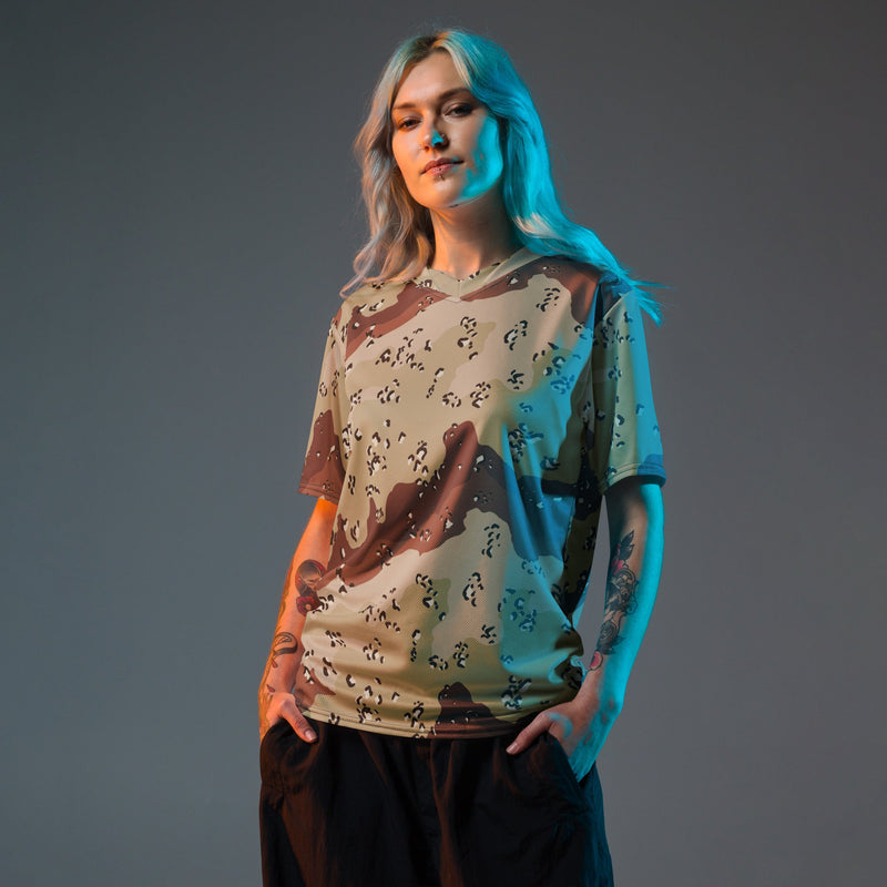Chocolate Chip Desert CAMO Unisex Sports Jersey