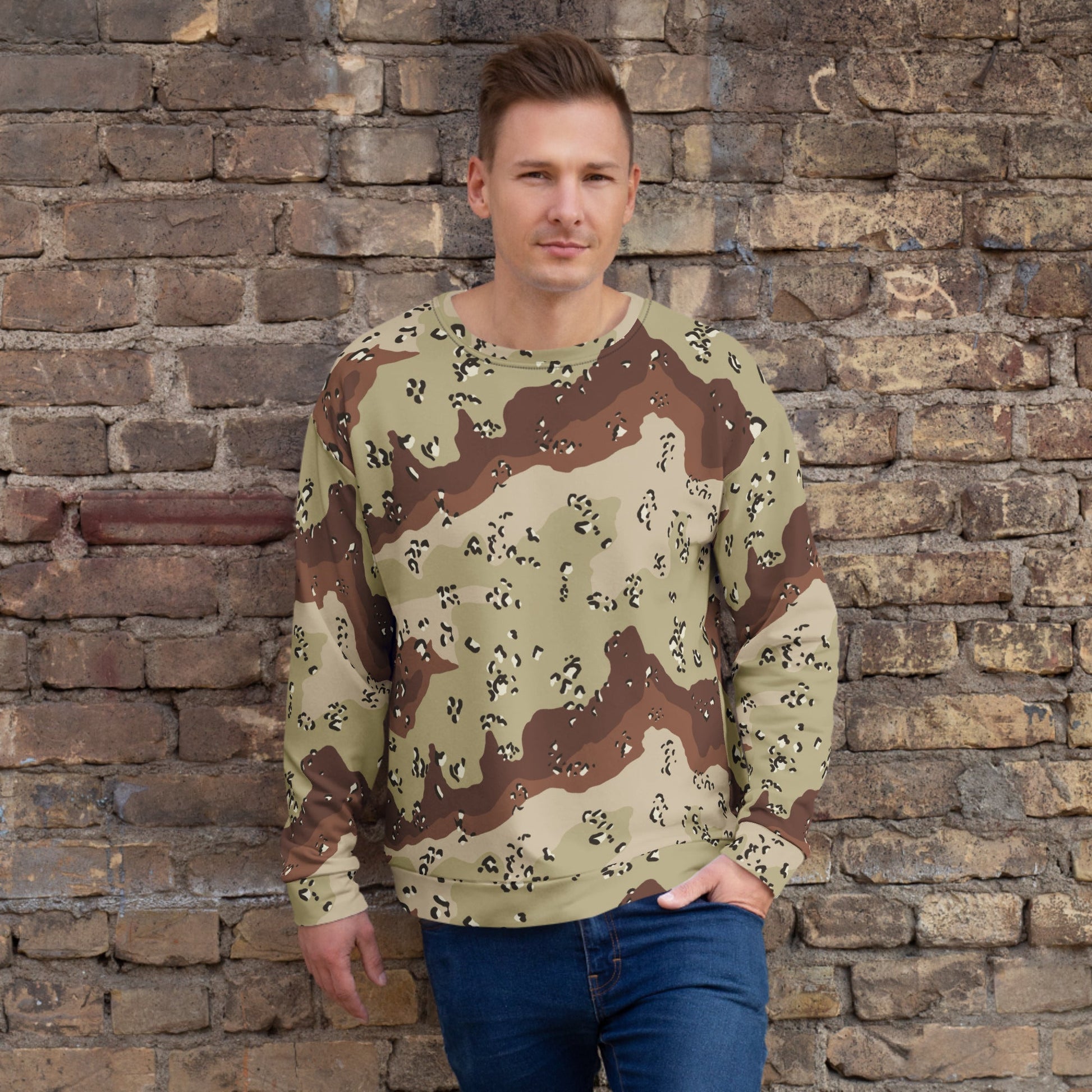 American Chocolate Chip Desert Battle Dress Uniform (DBDU) CAMO Unisex Sweatshirt - 2XS
