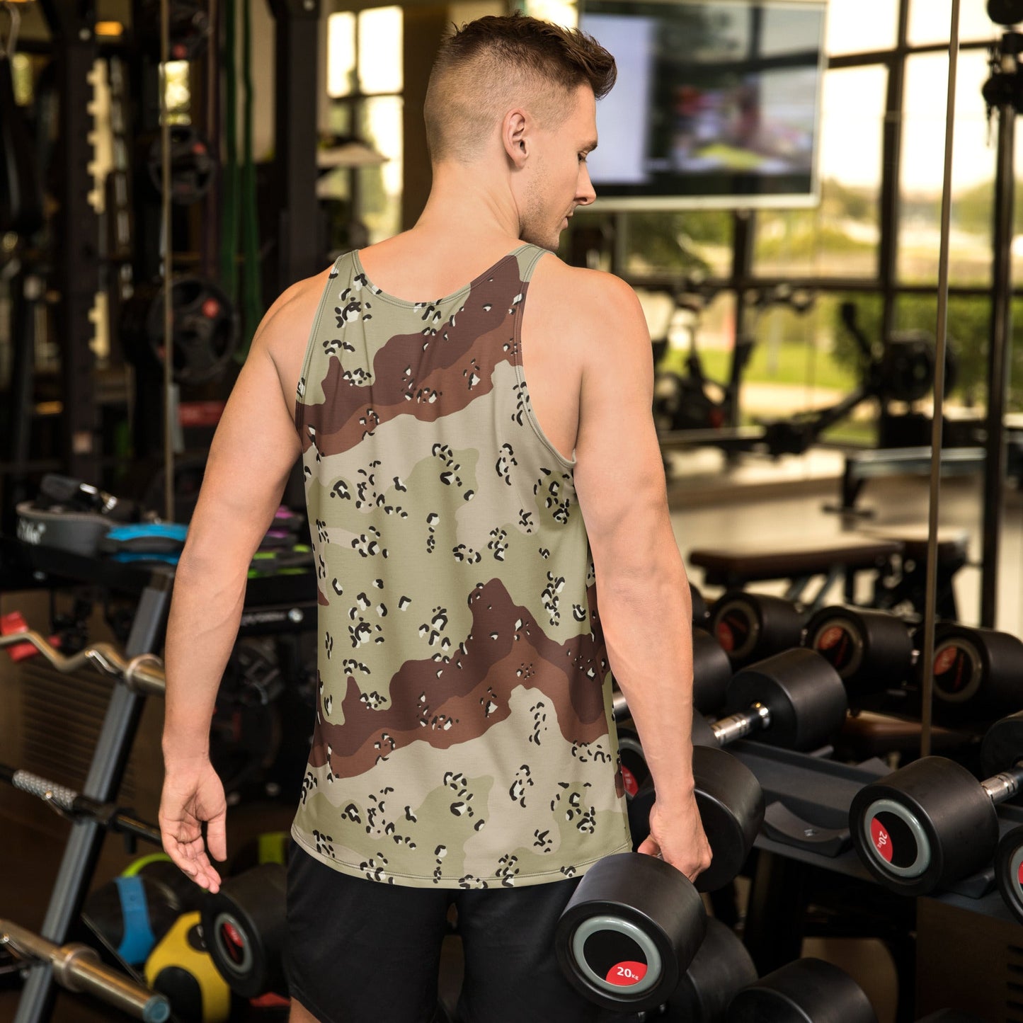 American Chocolate Chip Desert Battle Dress Uniform (DBDU) CAMO Unisex Tank Top - Tops