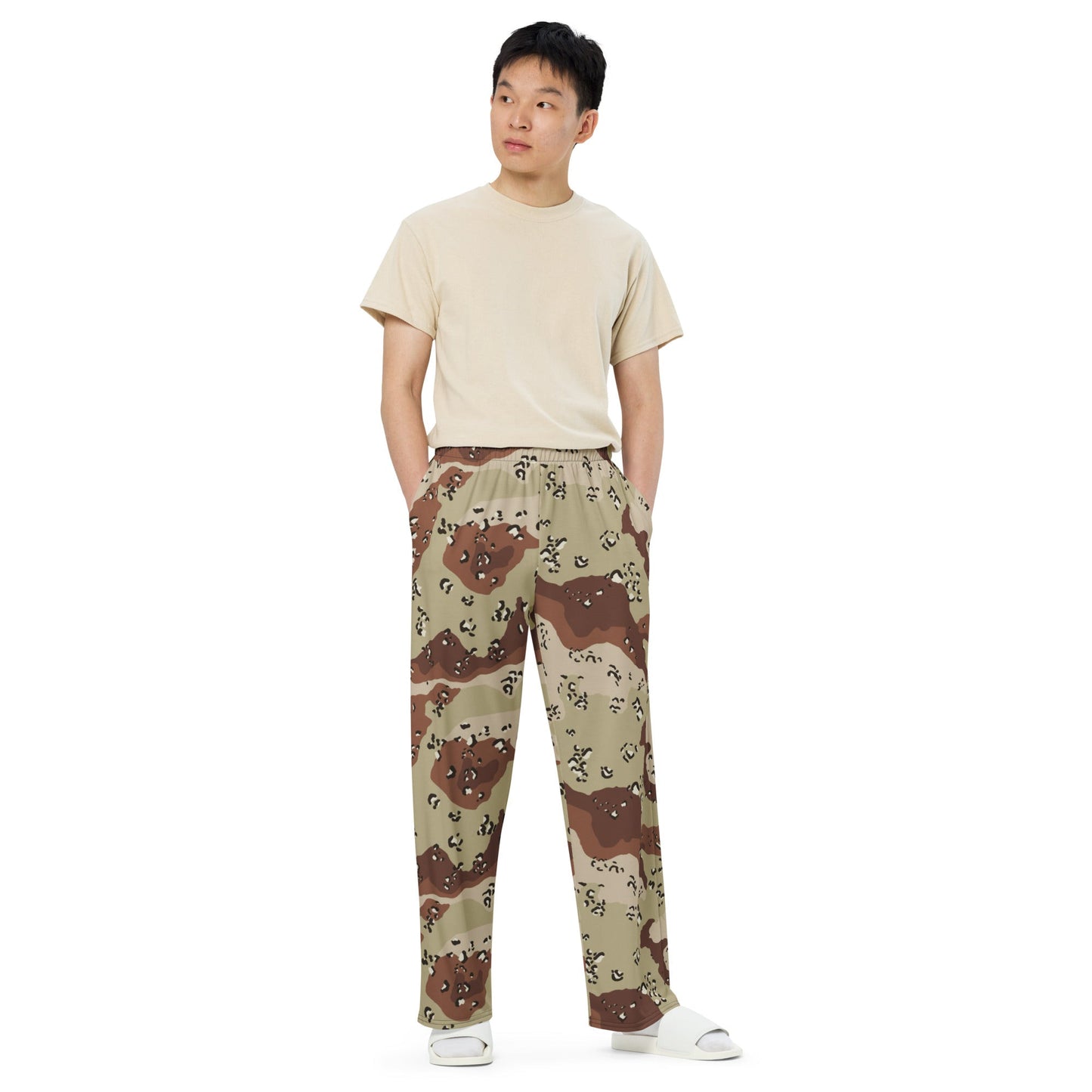 American Chocolate Chip Desert Battle Dress Uniform (DBDU) CAMO Unisex Wide-Leg Leisure Pants