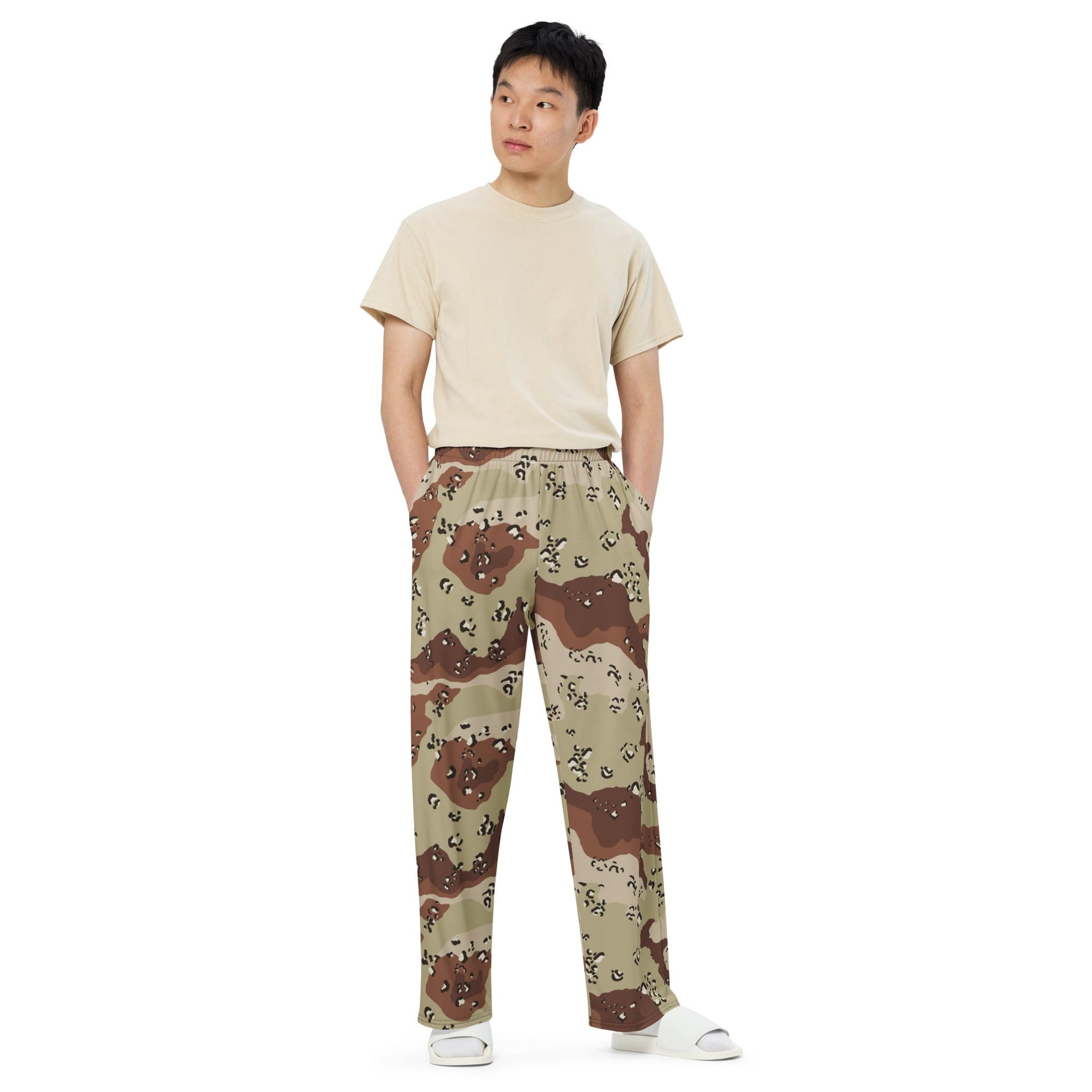 American Chocolate Chip Desert Battle Dress Uniform (DBDU) CAMO Unisex Wide-Leg Leisure Pants