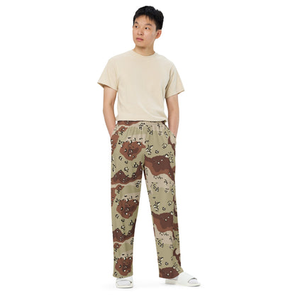 American Chocolate Chip Desert Battle Dress Uniform (DBDU) CAMO Unisex Wide-Leg Leisure Pants