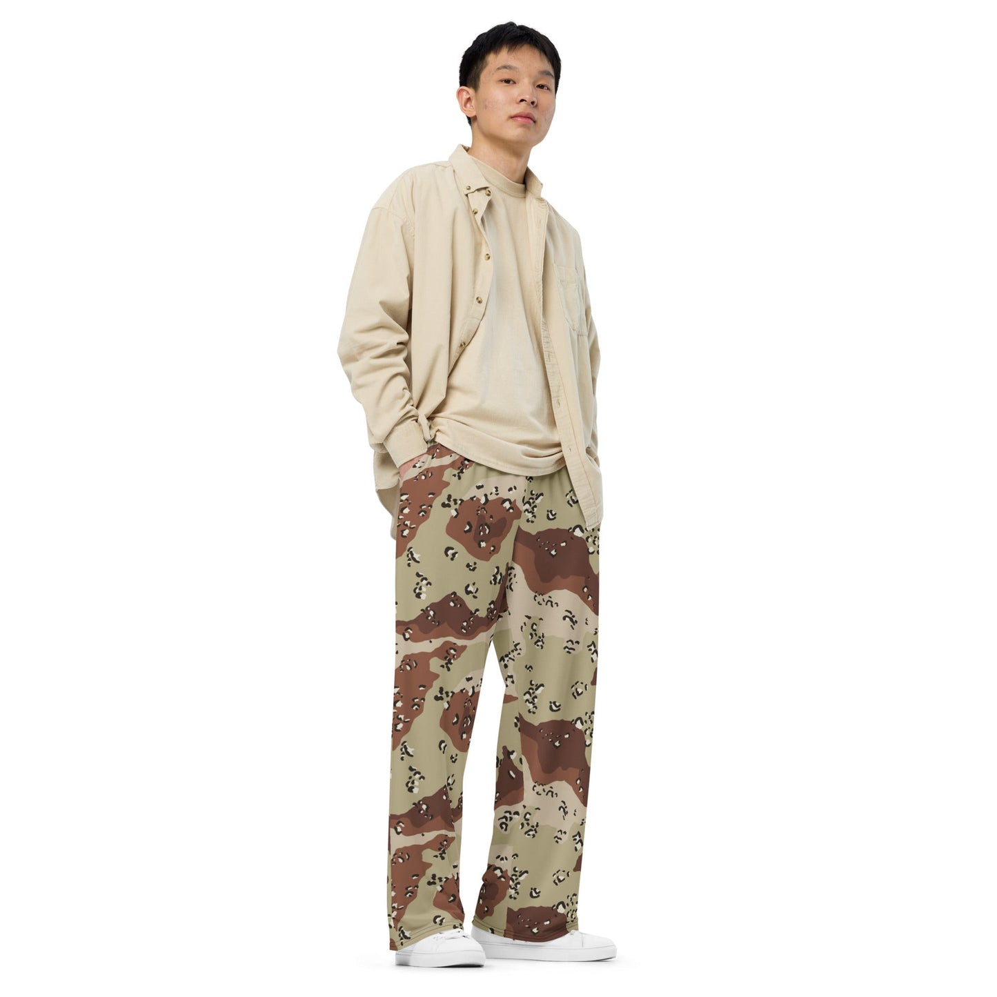American Chocolate Chip Desert Battle Dress Uniform (DBDU) CAMO Unisex Wide-Leg Leisure Pants