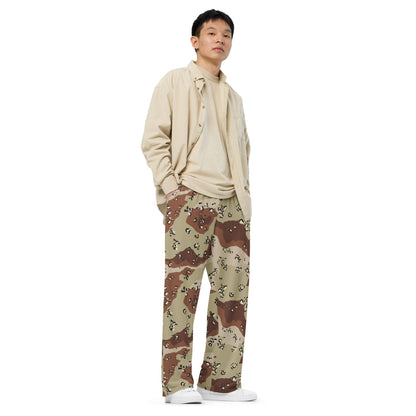 American Chocolate Chip Desert Battle Dress Uniform (DBDU) CAMO Unisex Wide-Leg Leisure Pants