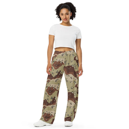 American Chocolate Chip Desert Battle Dress Uniform (DBDU) CAMO Unisex Wide-Leg Leisure Pants