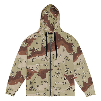 American Chocolate Chip Desert Battle Dress Uniform (DBDU) CAMO Unisex zip hoodie - 2XS - Zip Hoodies