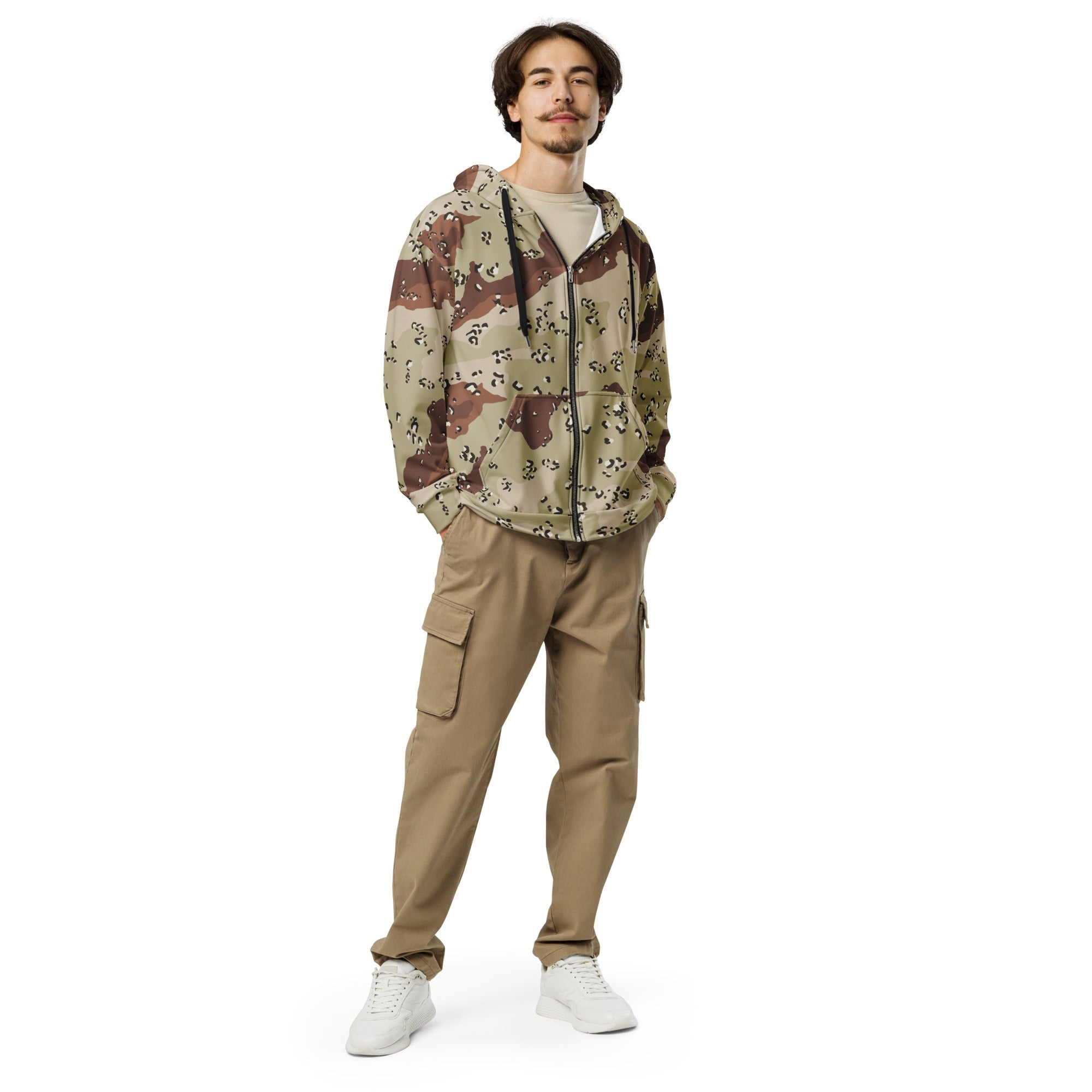 CAMO HQ - Chocolate Chip Desert CAMO Unisex Zip Hoodie - Worldwide