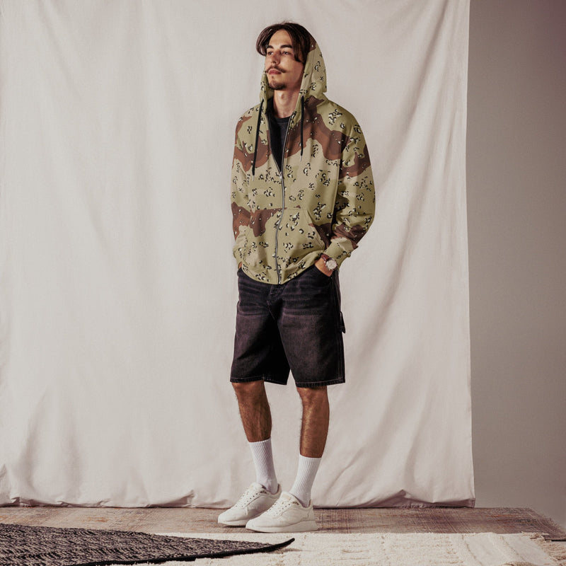 Chocolate Chip Desert CAMO Unisex Zip Hoodie