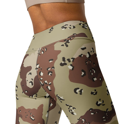 American Chocolate Chip Desert Battle Dress Uniform (DBDU) CAMO Yoga Leggings - Womens