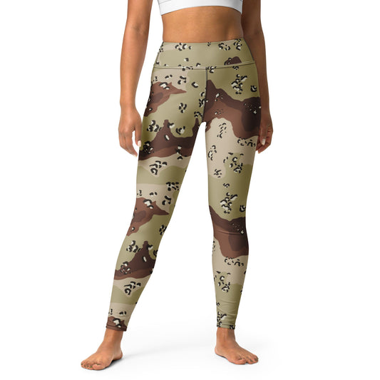 American Chocolate Chip Desert Battle Dress Uniform (DBDU) CAMO Yoga Leggings - XS - Womens