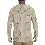 American Coffee Stain Desert Combat Uniform (DCU) First GEN CAMO Mens Sunscreen Sports Hoodie With Thumb Holes