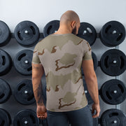 Coffee Stain Desert CAMO Mens Athletic T-Shirt - Shirt