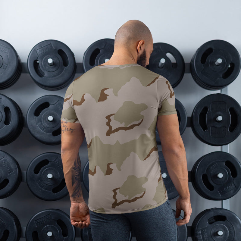 Coffee Stain Desert CAMO Mens Athletic T-Shirt - Shirt